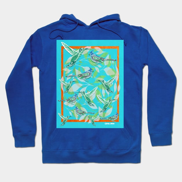 wild boho style birds ecopop Hoodie by jorge_lebeau